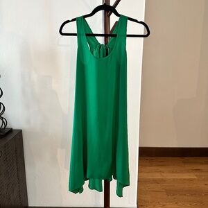 BCBG Max Azria Midi Silk Style Flowy Dress in Green (Size XS)